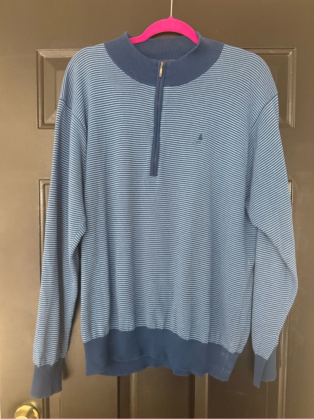 Turtleson blue striped 1/4 zip lightweight sweater XL